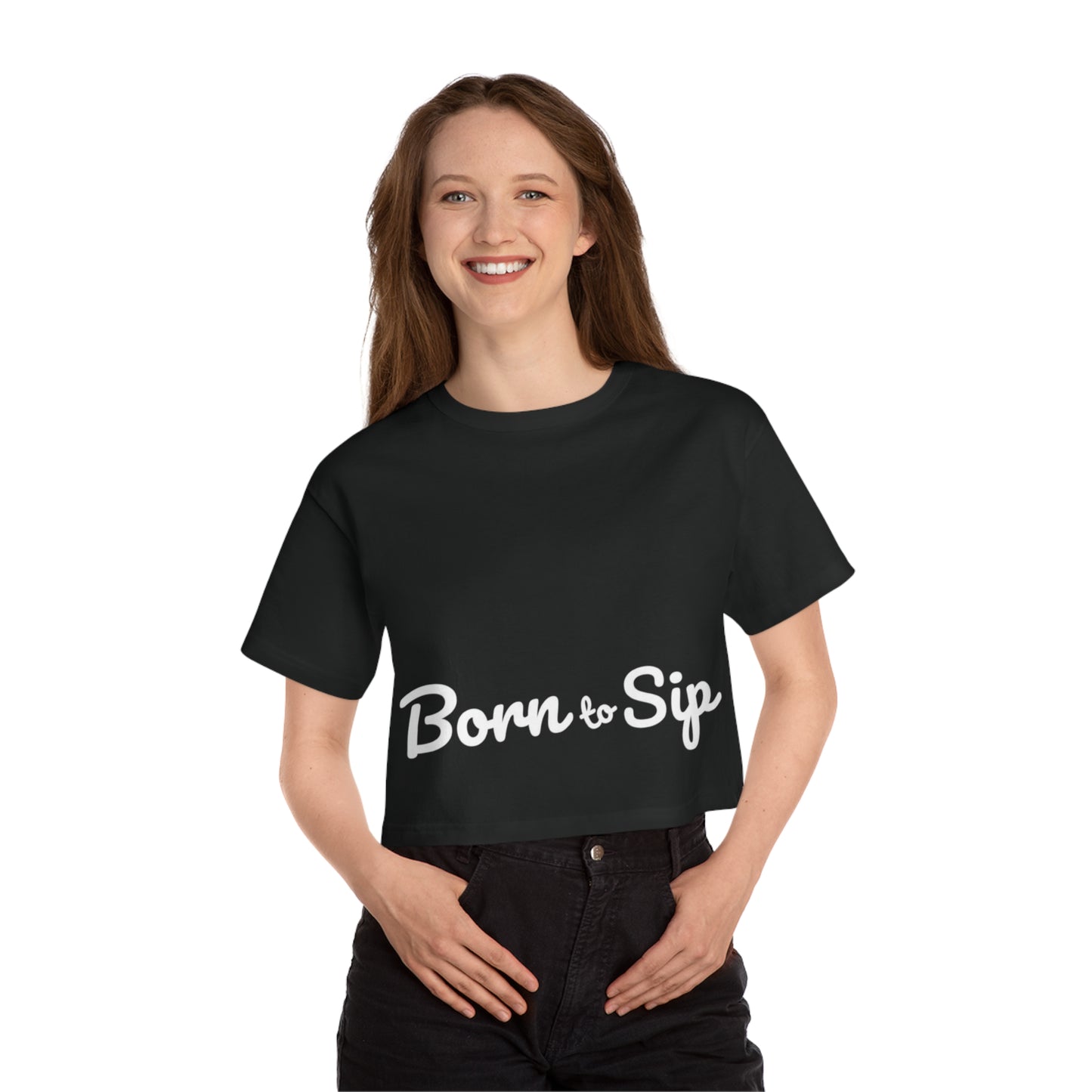 Champion X Born To Sip Women's Heritage Cropped T-Shirt