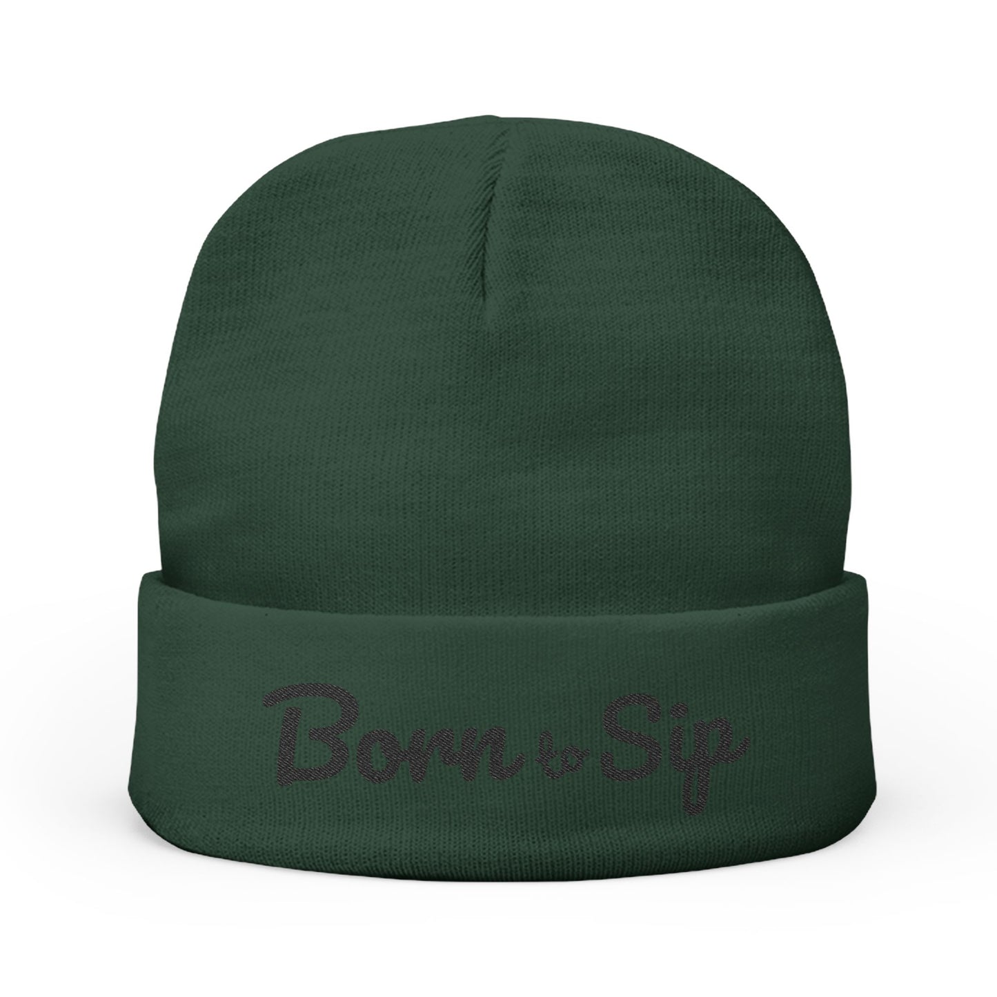 Born to Sip Embroidered Knit Beanie