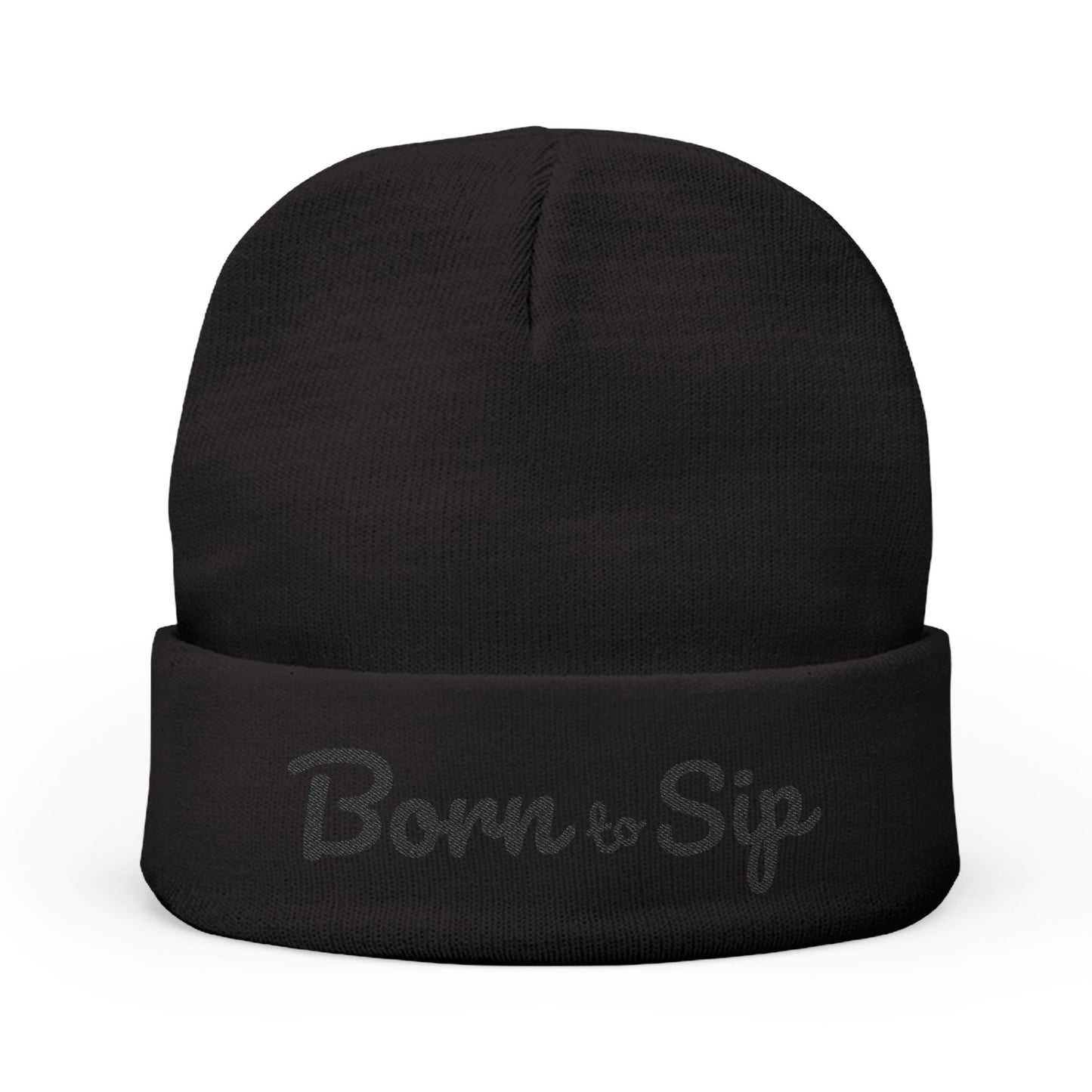 Born to Sip Embroidered Knit Beanie