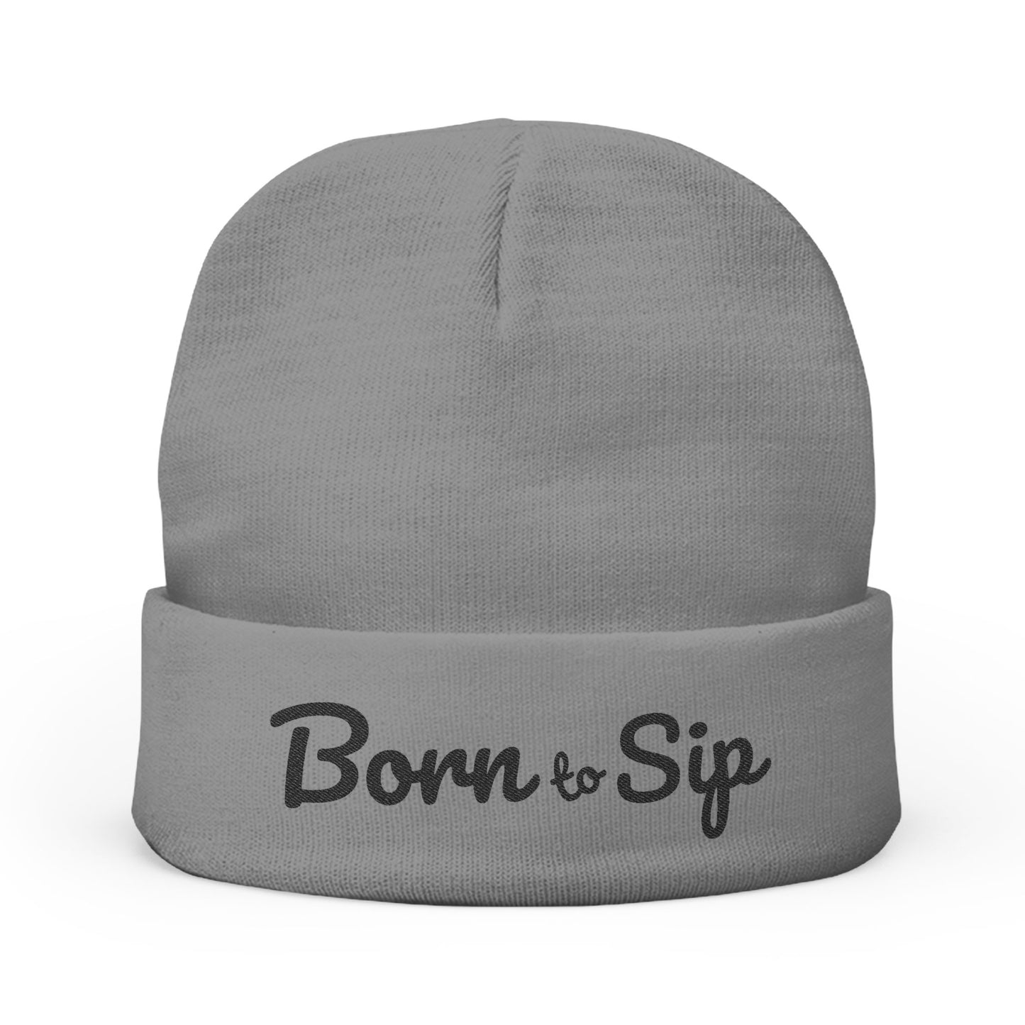 Born to Sip Embroidered Knit Beanie