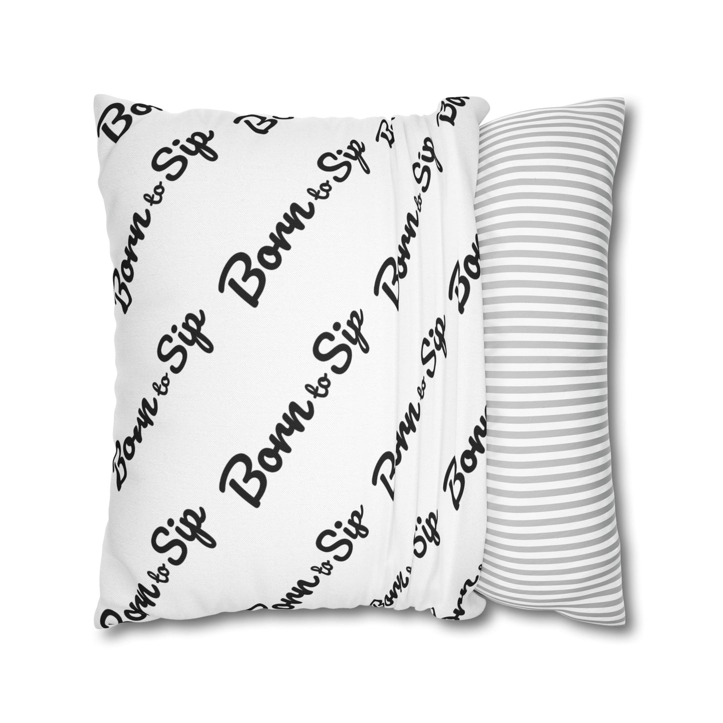 Born To Sip “pattern pillow” Polyester Square Pillowcase