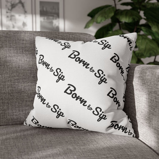 Born To Sip “pattern pillow” Polyester Square Pillowcase