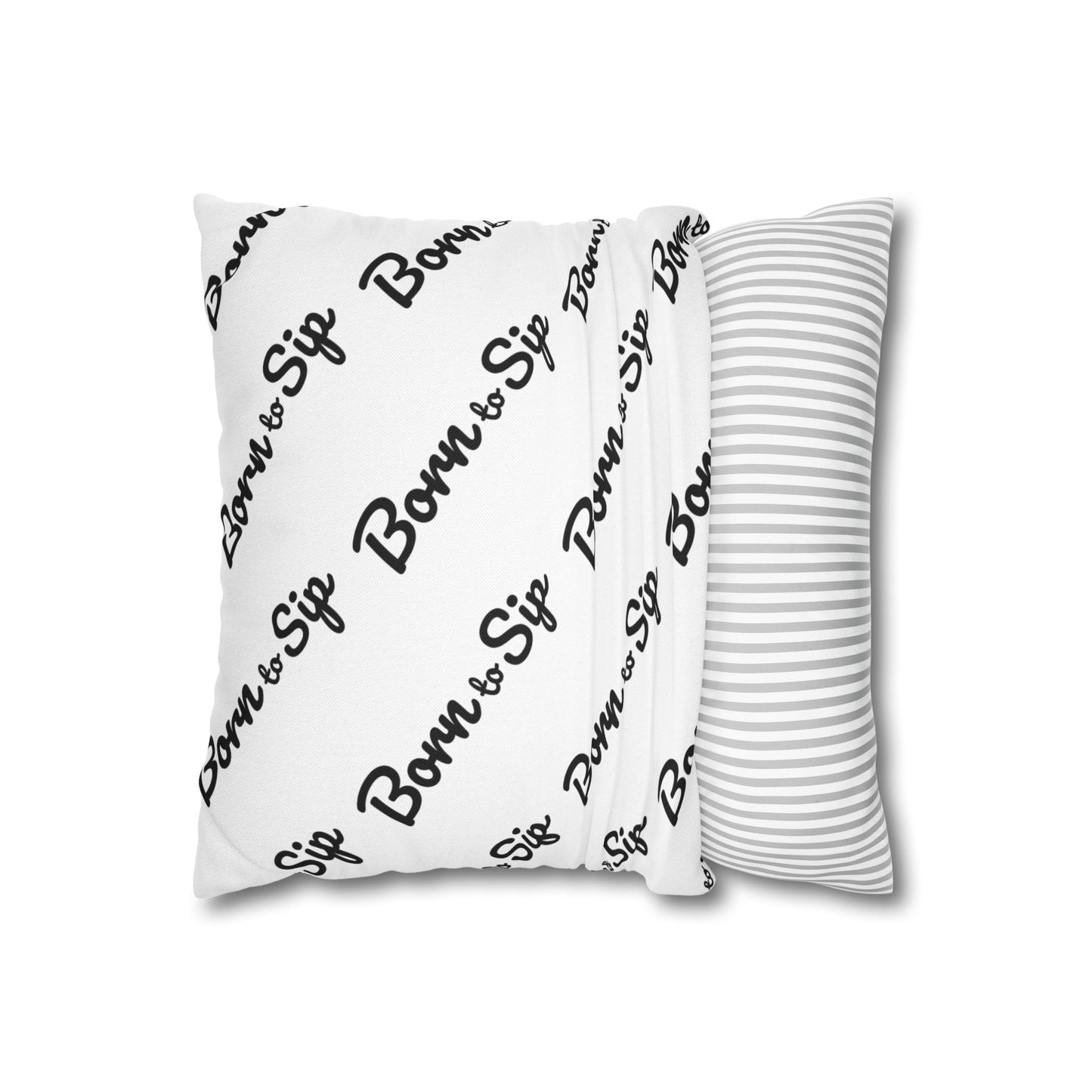 Born To Sip “pattern pillow” Polyester Square Pillowcase