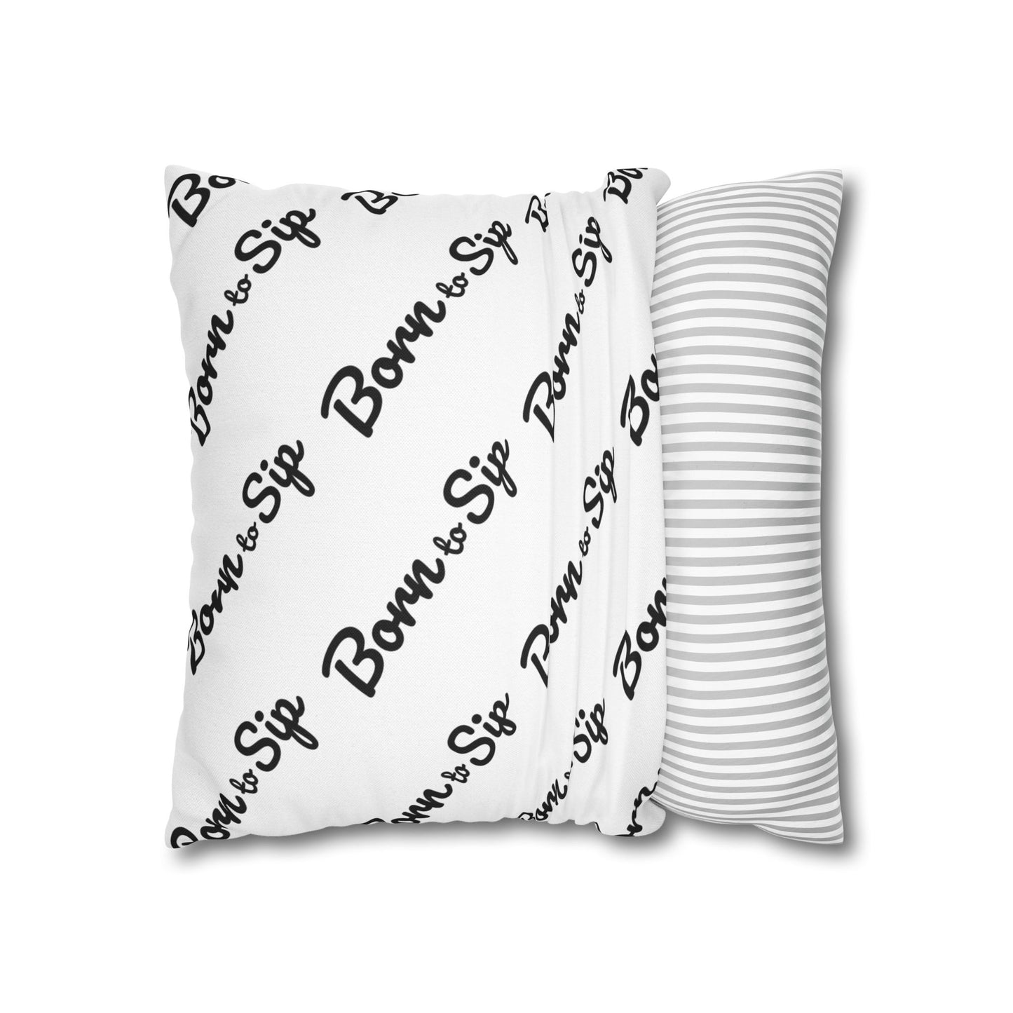 Born To Sip “pattern pillow” Polyester Square Pillowcase