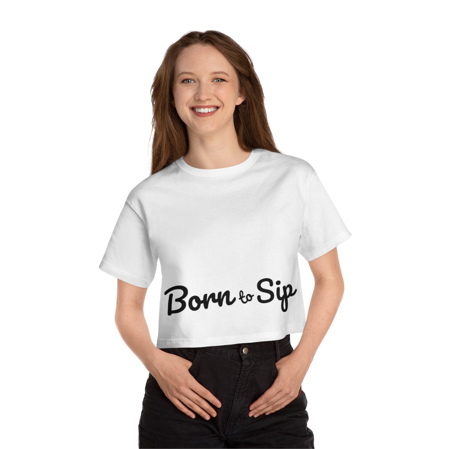 Champion X Born To Sip Women's Heritage Cropped T-Shirt