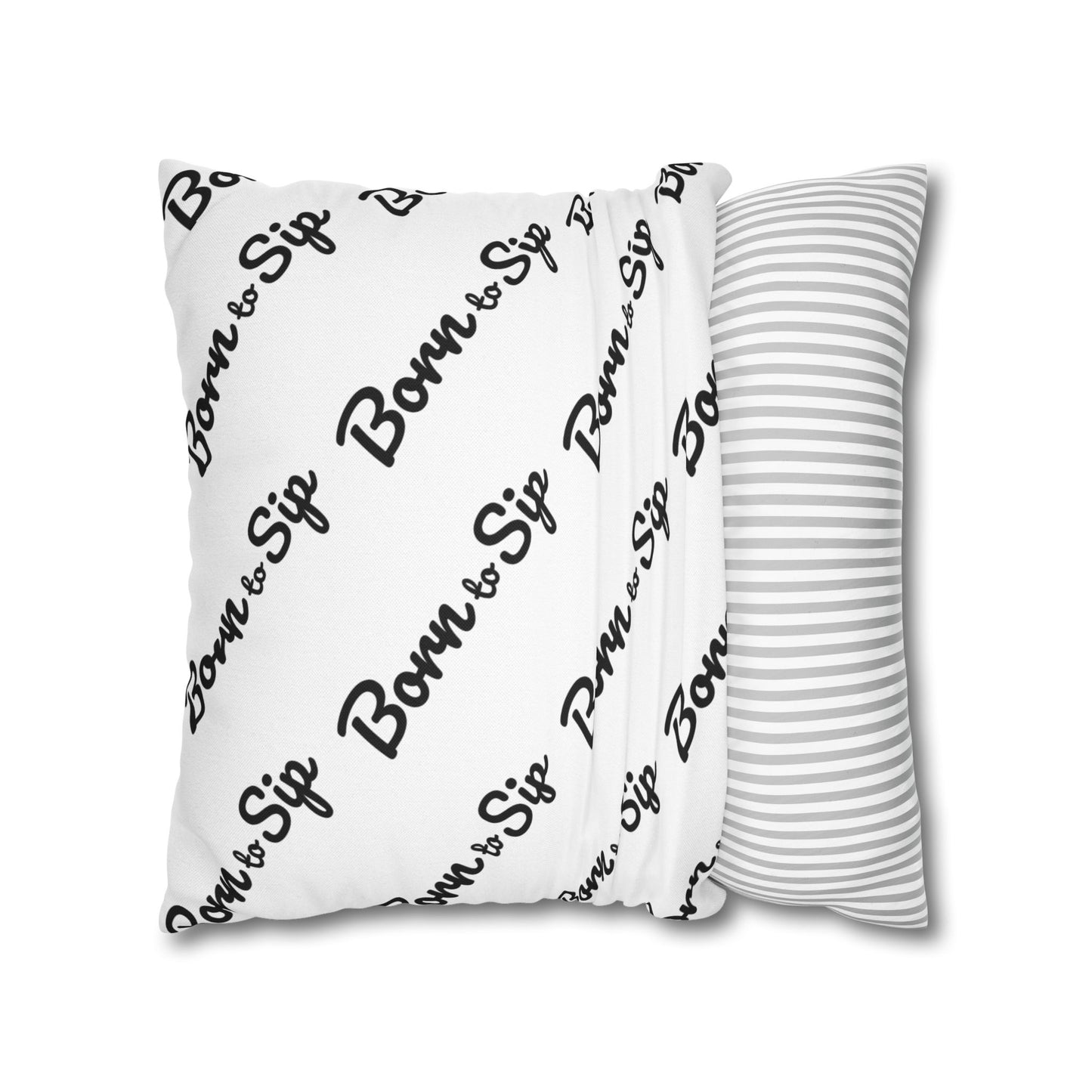 Born To Sip “pattern pillow” Polyester Square Pillowcase