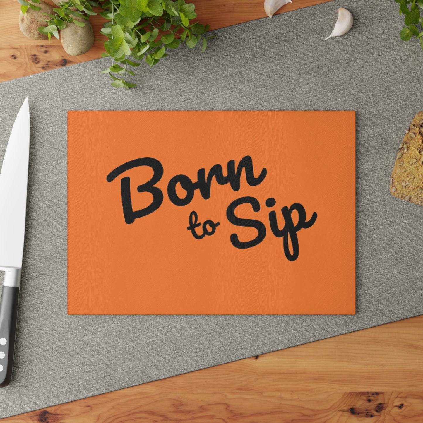 Born to Sip Glass Cutting Board
